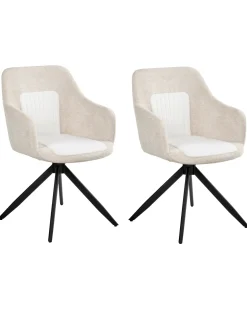 Sæt med 2 spisebordsstole LIKELY Lys Beige