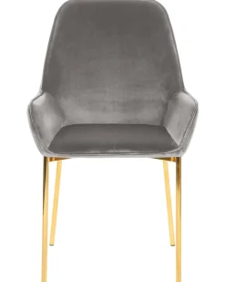 Sæt med 2 spisebordsstole LOVERNA Velour Grå