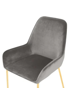 Sæt med 2 spisebordsstole LOVERNA Velour Grå