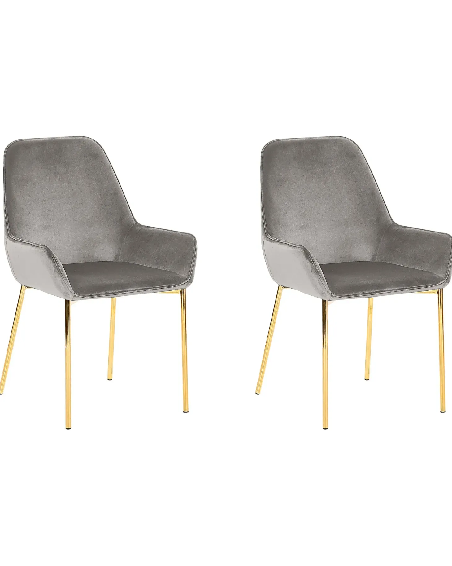 Sæt med 2 spisebordsstole LOVERNA Velour Grå