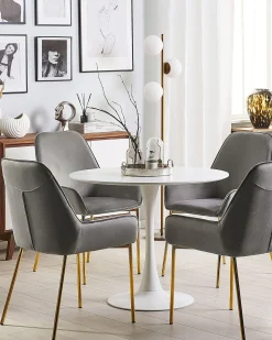 Sæt med 2 spisebordsstole LOVERNA Velour Grå