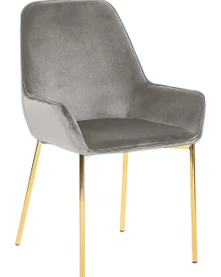 Sæt med 2 spisebordsstole LOVERNA Velour Grå