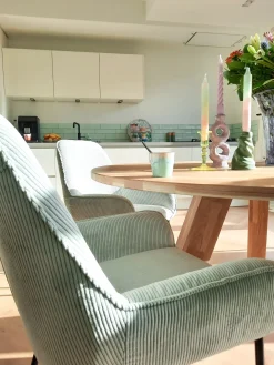 Sæt med 2 spisebordsstole LOVERNA Fløjl Mintgrøn