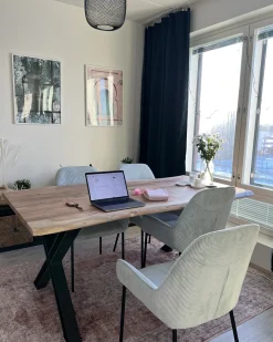 Sæt med 2 spisebordsstole LOVERNA Fløjl Mintgrøn