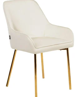 Sæt med 2 spisebordsstole LOVERNA Velour Cremehvid