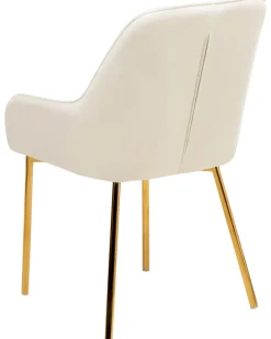 Sæt med 2 spisebordsstole LOVERNA Velour Cremehvid