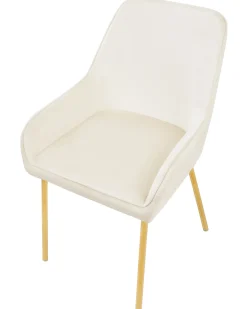 Sæt med 2 spisebordsstole LOVERNA Velour Cremehvid