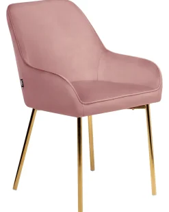 Sæt med 2 spisebordsstole LOVERNA Velour Lyserød