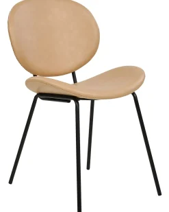 Sæt med 2 spisebordsstole LUANA Kunstlæder Sand Beige