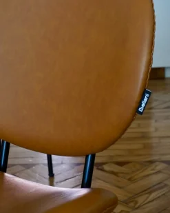 Sæt med 2 spisebordsstole LUANA Kunstlæder Guldbrun