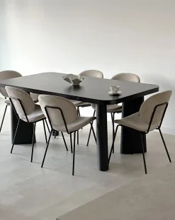 Sæt med 2 spisebordsstole LUANA Velour Lys Beige
