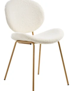 Sæt med 2 spisebordsstole LUANA Boucle Hvid