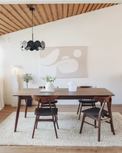 Sæt med 2 spisebordsstole LYNN Træ Mørkebrun/grå