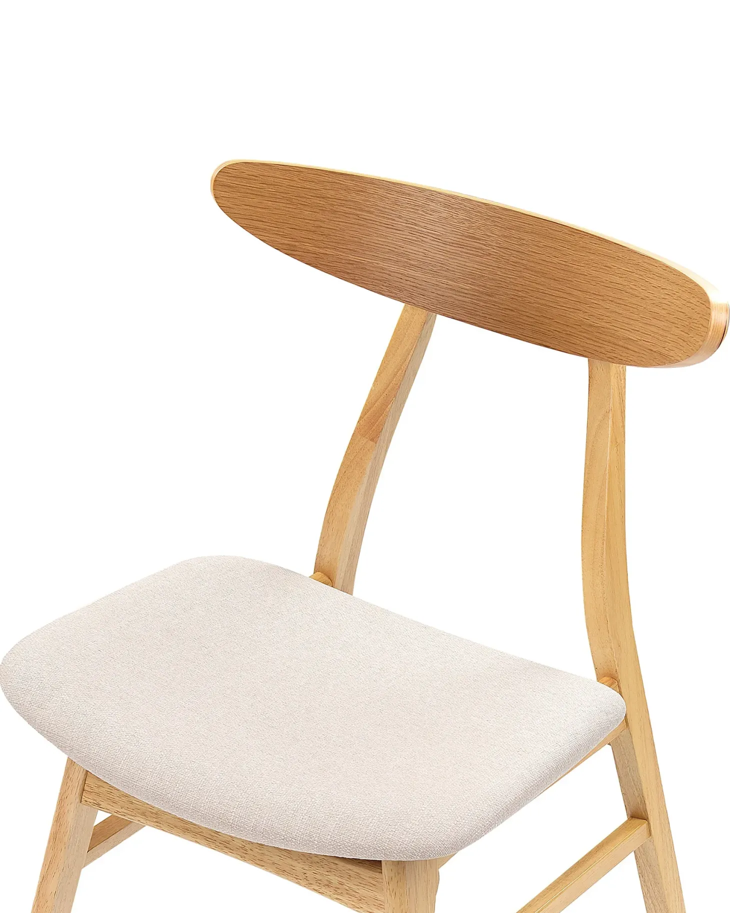 Sæt med 2 spisebordsstole LYNN Træ Lysebrun/beige
