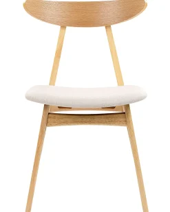 Sæt med 2 spisebordsstole LYNN Træ Lysebrun/beige