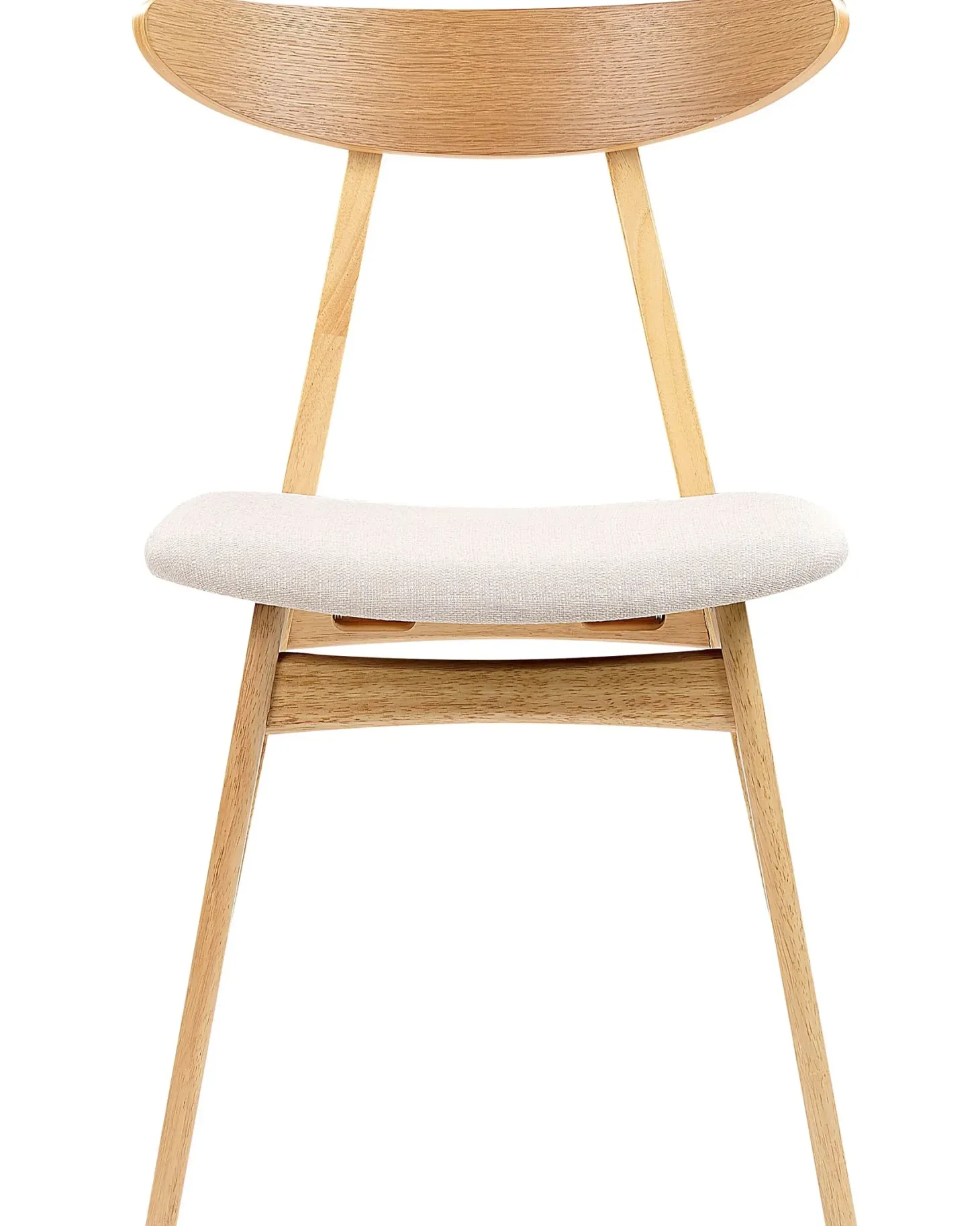 Sæt med 2 spisebordsstole LYNN Træ Lysebrun/beige