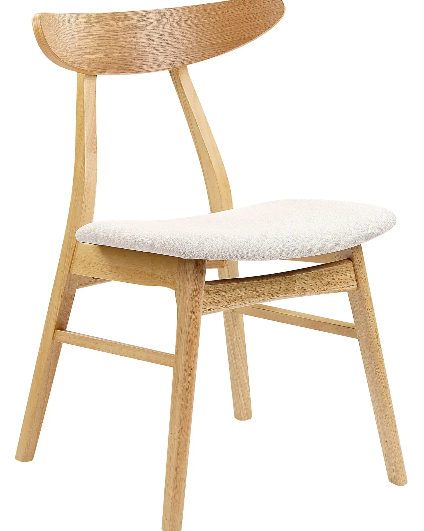 Sæt med 2 spisebordsstole LYNN Træ Lysebrun/beige