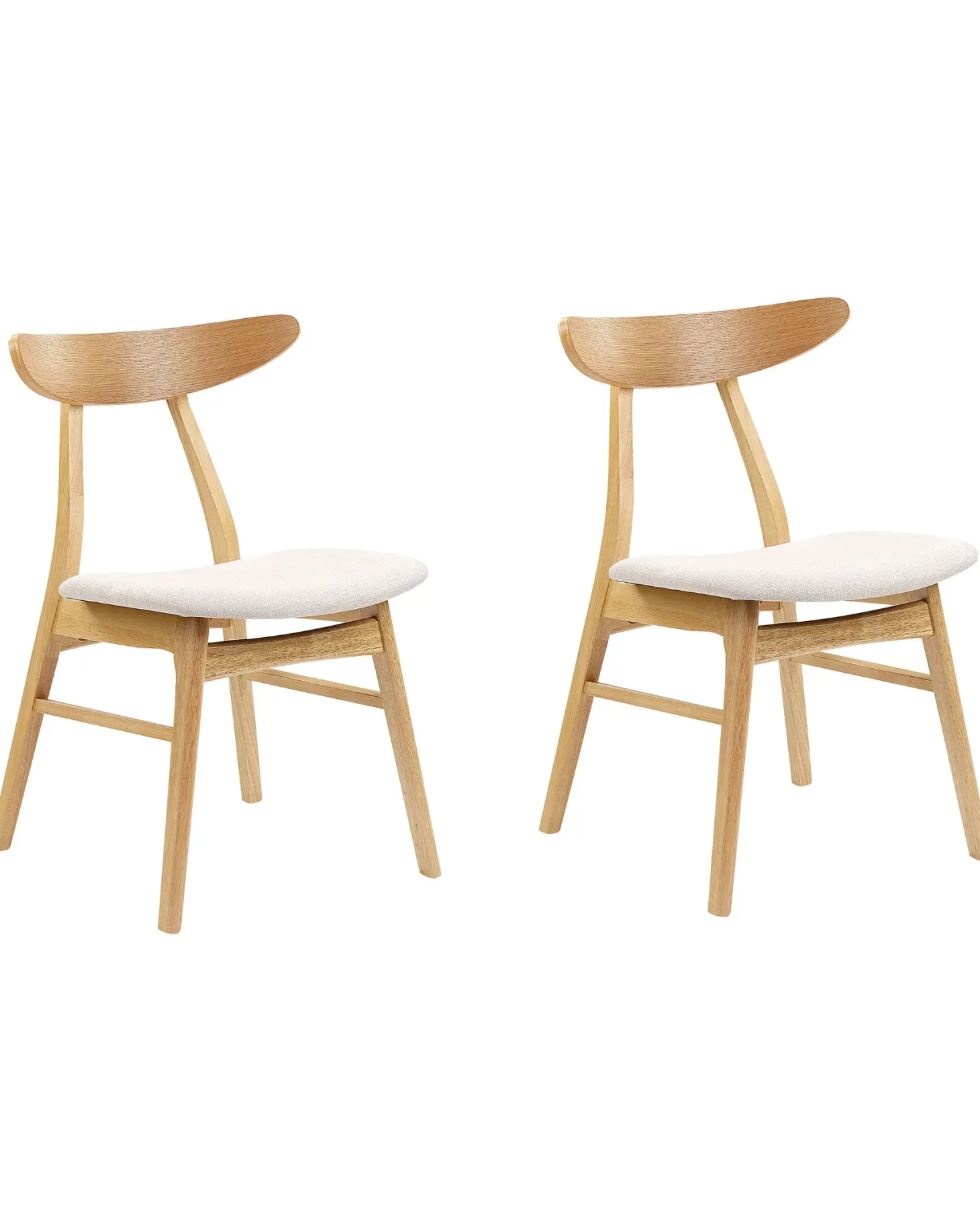 Sæt med 2 spisebordsstole LYNN Træ Lysebrun/beige