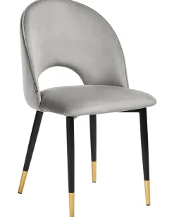 Sæt med 2 spisebordsstole MAGALIA Velour Grå