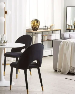 Sæt med 2 spisebordsstole MAGALIA Velour Sort