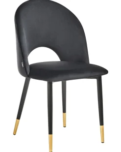 Sæt med 2 spisebordsstole MAGALIA Velour Sort