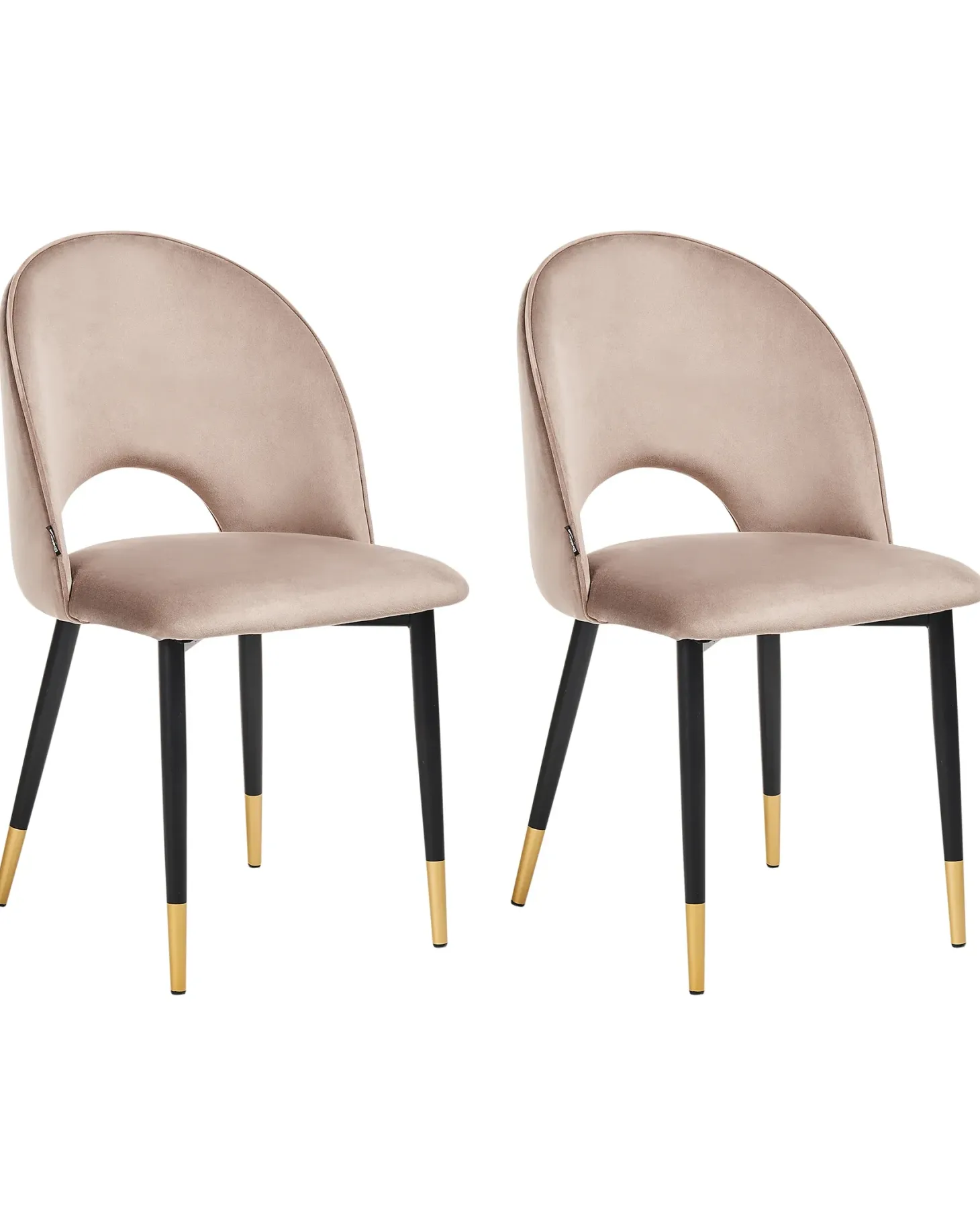 Sæt med 2 spisebordsstole MAGALIA Velour Brungrå