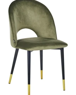 Sæt med 2 spisebordsstole MAGALIA Velour Olivengrøn
