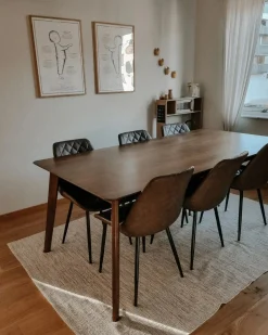 Sæt med 2 spisebordsstole MARIBEL Kunstlæder Guldbrun