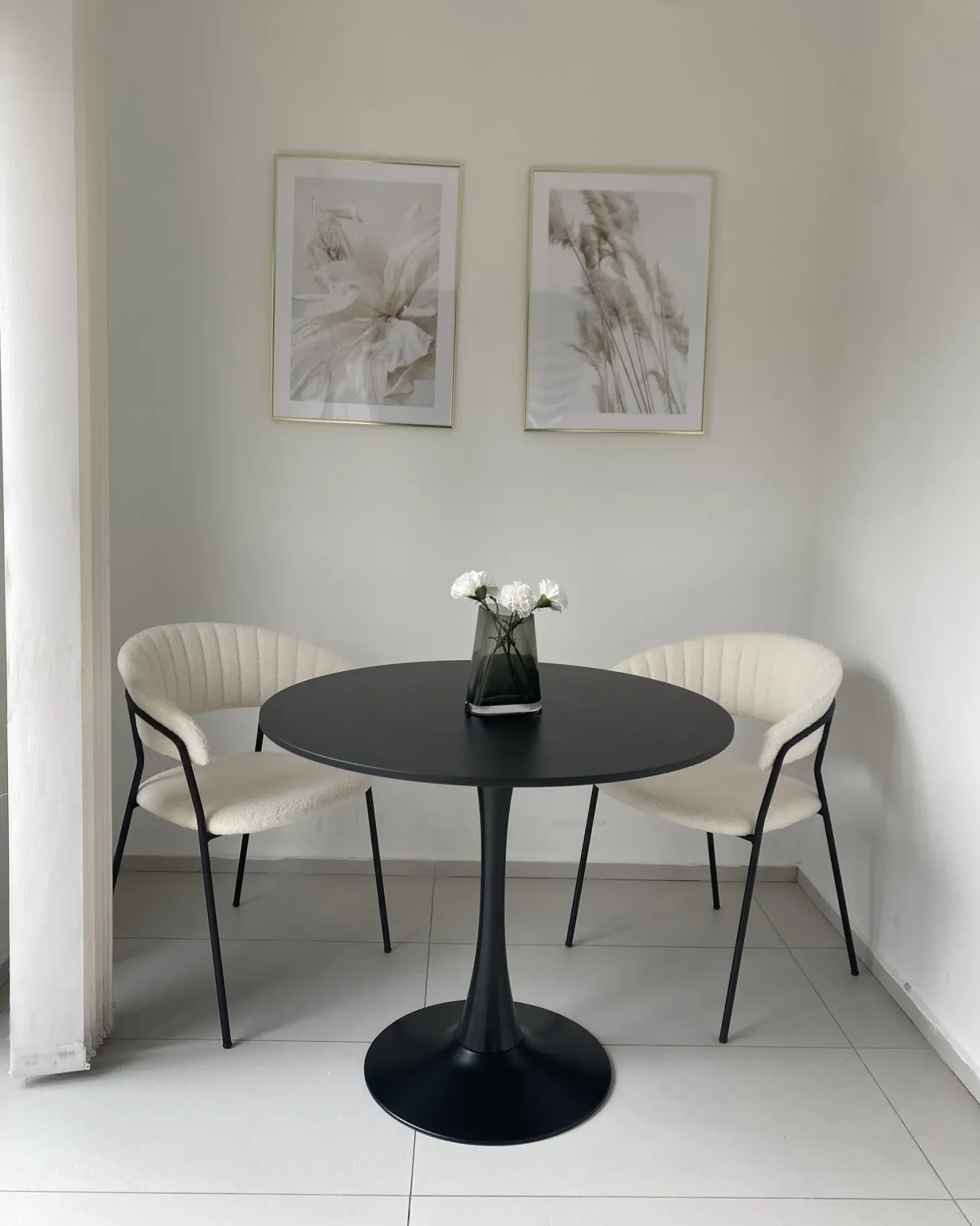 Sæt med 2 spisebordsstole MARIPOSA Velour Cremehvid