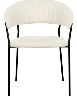Sæt med 2 spisebordsstole MARIPOSA Boucle Cremehvid