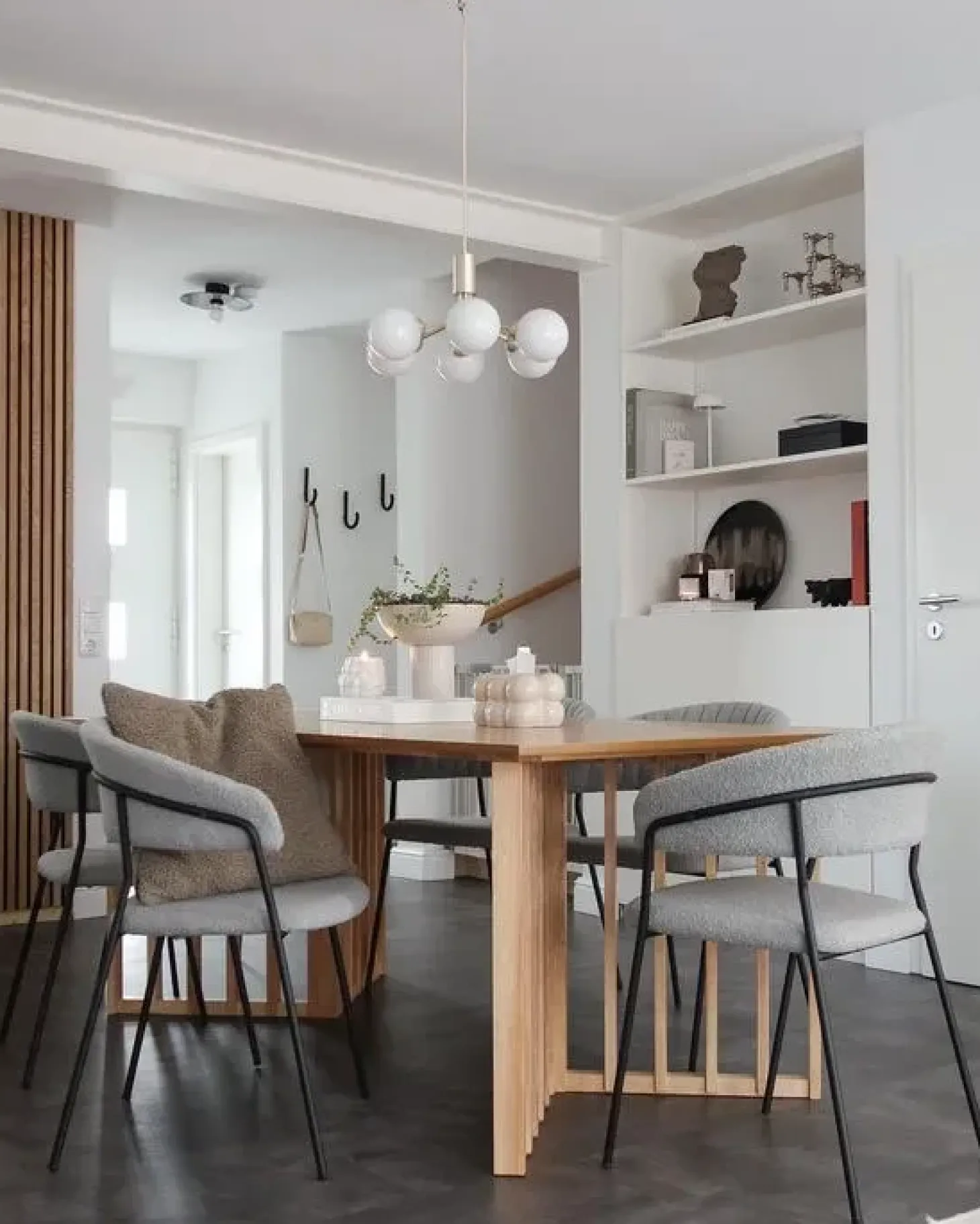 Sæt med 2 spisebordsstole MARIPOSA Boucle Grå