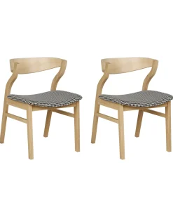 Sæt med 2 spisebordsstole MAROA Træ Sort/hvid