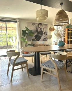 Sæt med 2 spisebordsstole MAROA Træ Sort/hvid