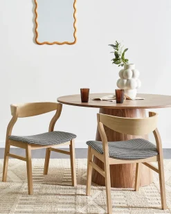 Sæt med 2 spisebordsstole MAROA Træ Sort/hvid