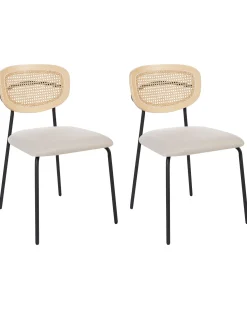 Sæt med 2 spisebordsstole MAYETTA Metal Lys Beige