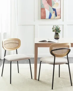 Sæt med 2 spisebordsstole MAYETTA Metal Lys Beige