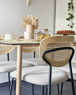 Sæt med 2 spisebordsstole MAYETTA Metal Lys Beige
