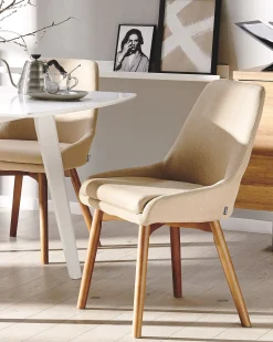 Sæt med 2 spisebordsstole MELFORT Sand Beige