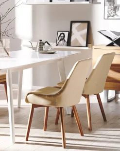 Sæt med 2 spisebordsstole MELFORT Sand Beige