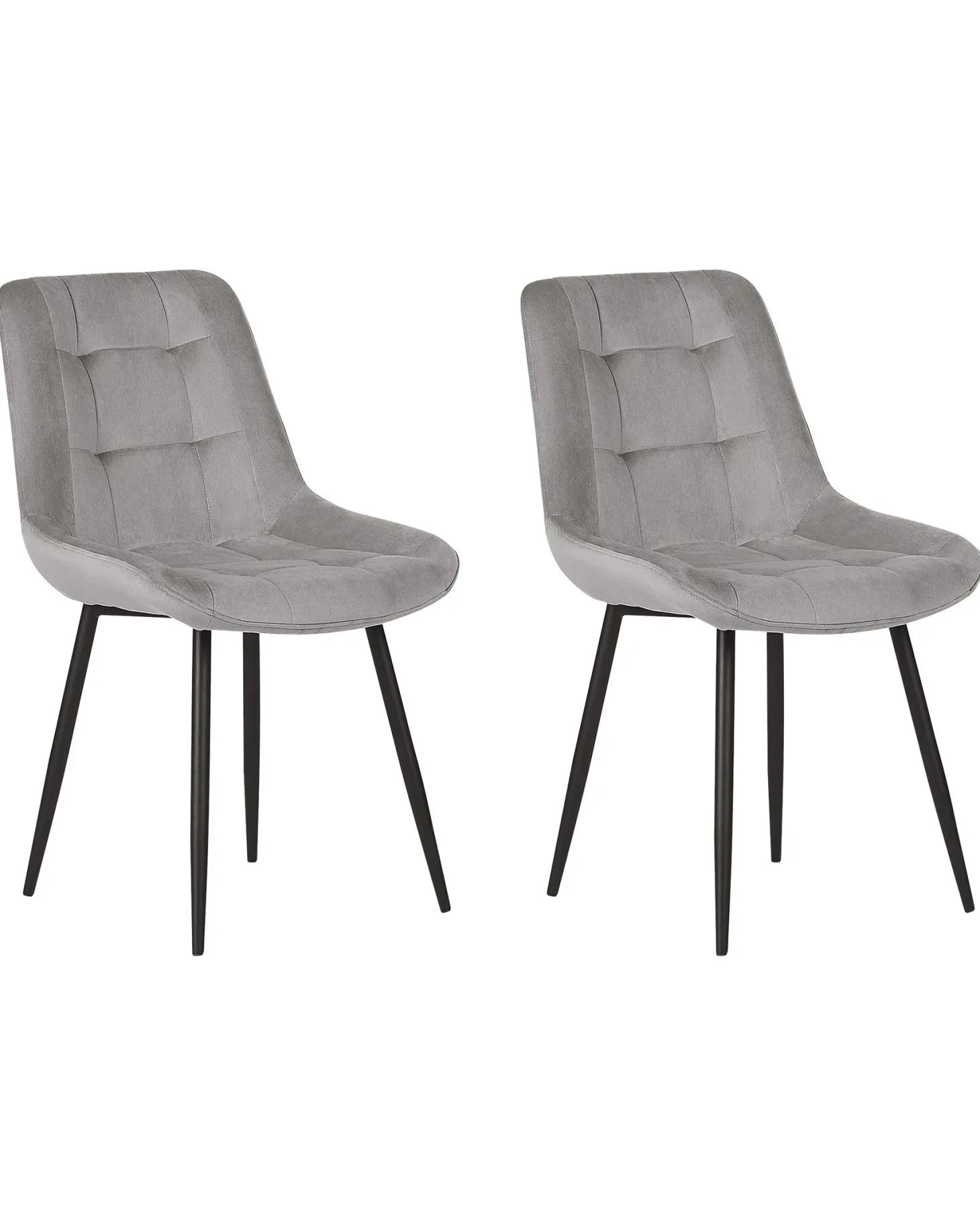 Sæt med 2 spisebordsstole MELROSE Velour Lysegrå