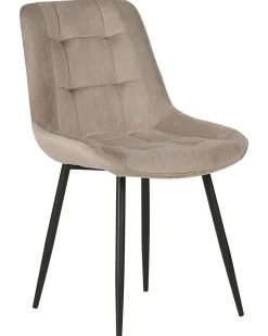 Sæt med 2 spisebordsstole MELROSE Velour Brungrå