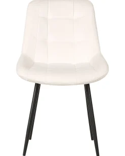 Sæt med 2 spisebordsstole MELROSE Velour Cremehvid