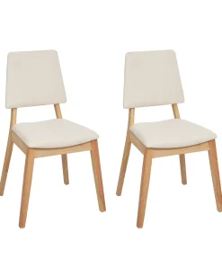 Sæt med 2 spisebordsstole MERRILL Træ Lys Beige
