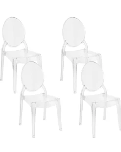 Sæt med 4 spisebordsstole MERTON Transparent