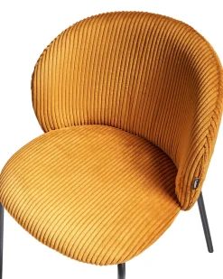 Sæt med 2 spisebordsstole MILES Fløjl Orange