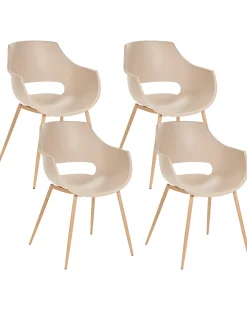 Sæt med 4 spisebordsstole MILLERS Beige