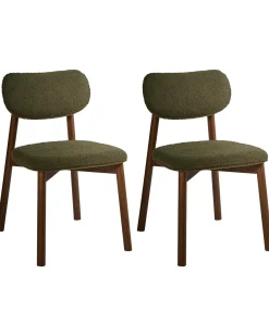 Sæt med 2 spisebordsstole MILLS Boucle Brun / Grøn