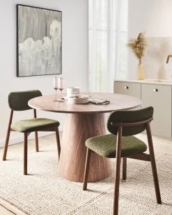 Sæt med 2 spisebordsstole MILLS Boucle Brun / Grøn