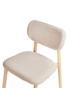 Sæt med 2 spisebordsstole MILLS Boucle Lysebrun/lys beige