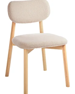 Sæt med 2 spisebordsstole MILLS Boucle Lysebrun/lys beige